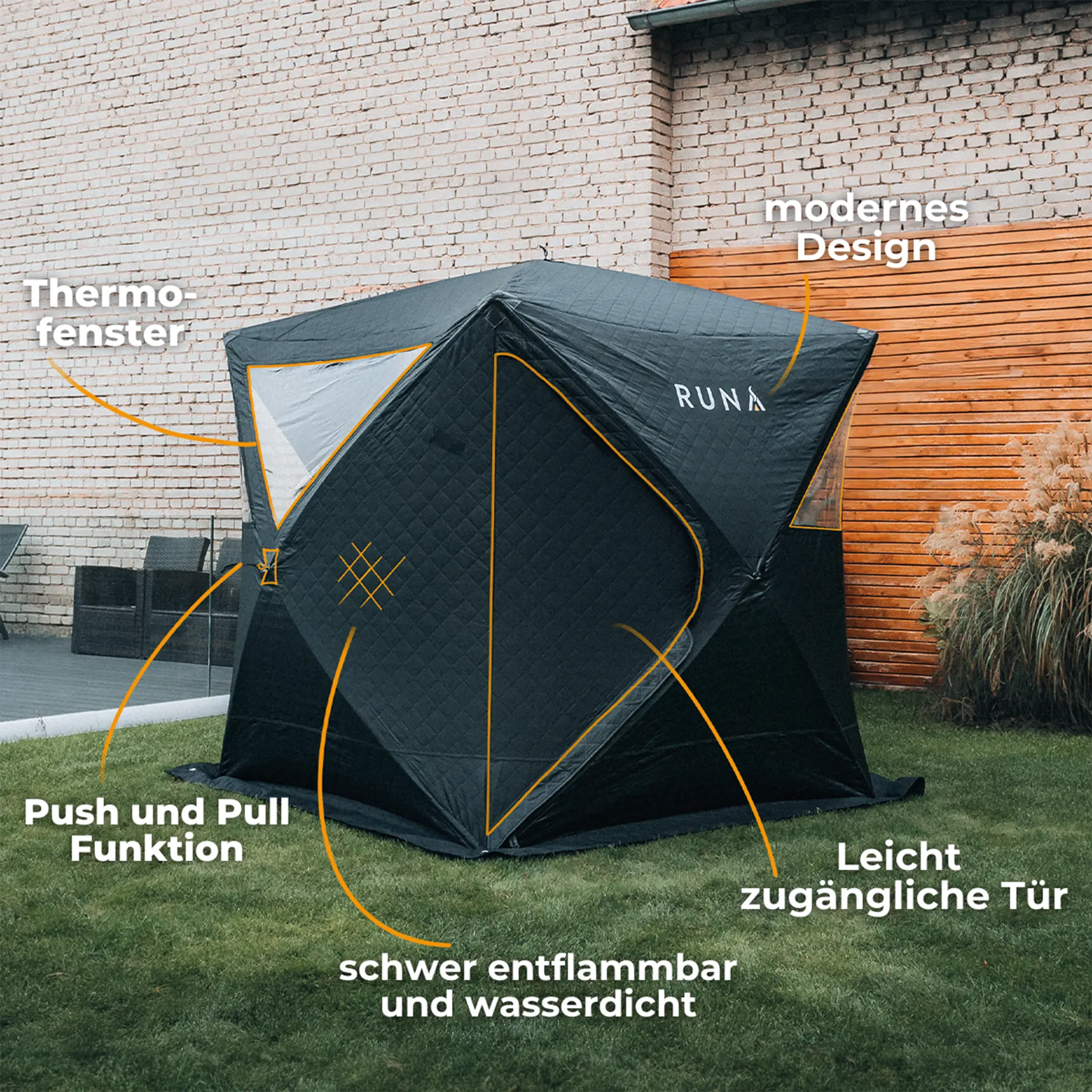 RUNA Outdoor Zelt mit Funktionen