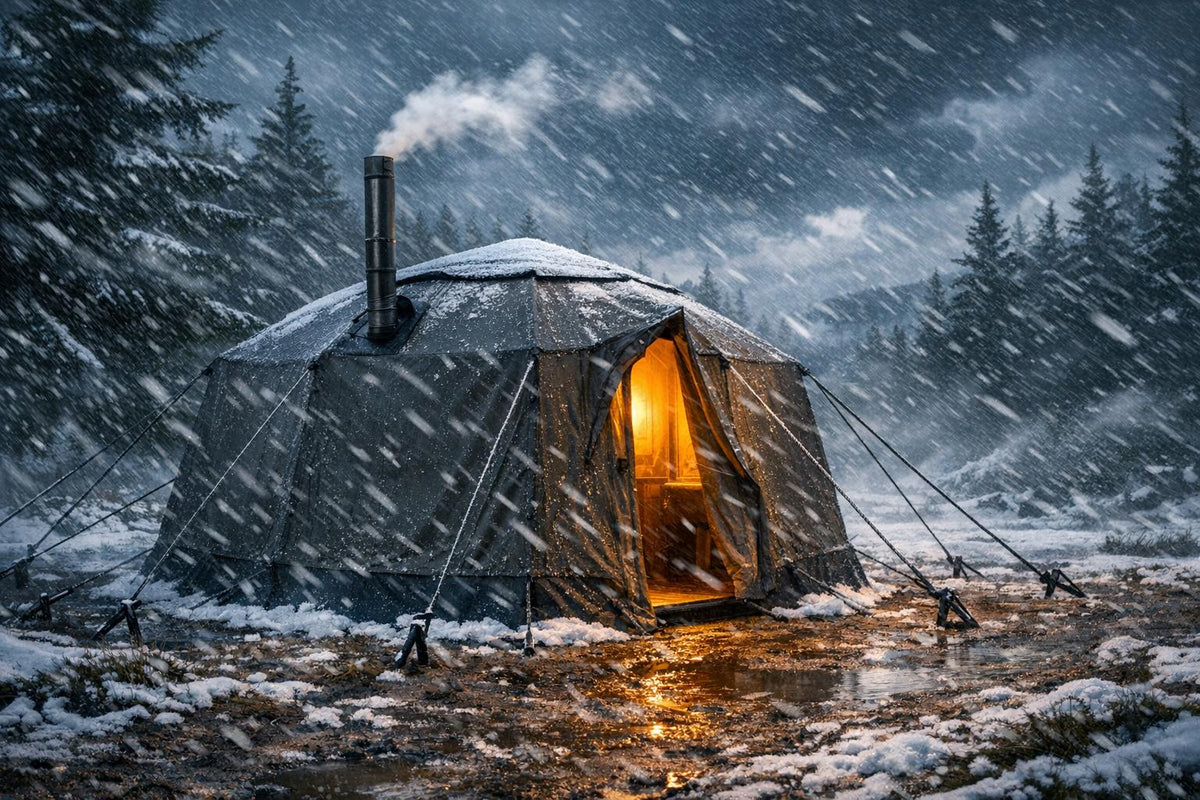 Hält eine Zeltsauna Regen, Schnee und Sturm aus?