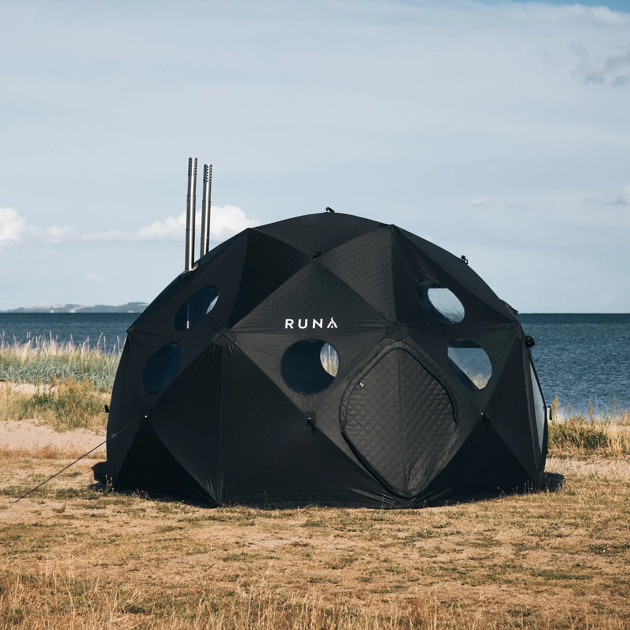 Große Zeltsauna am Meer - Eingang