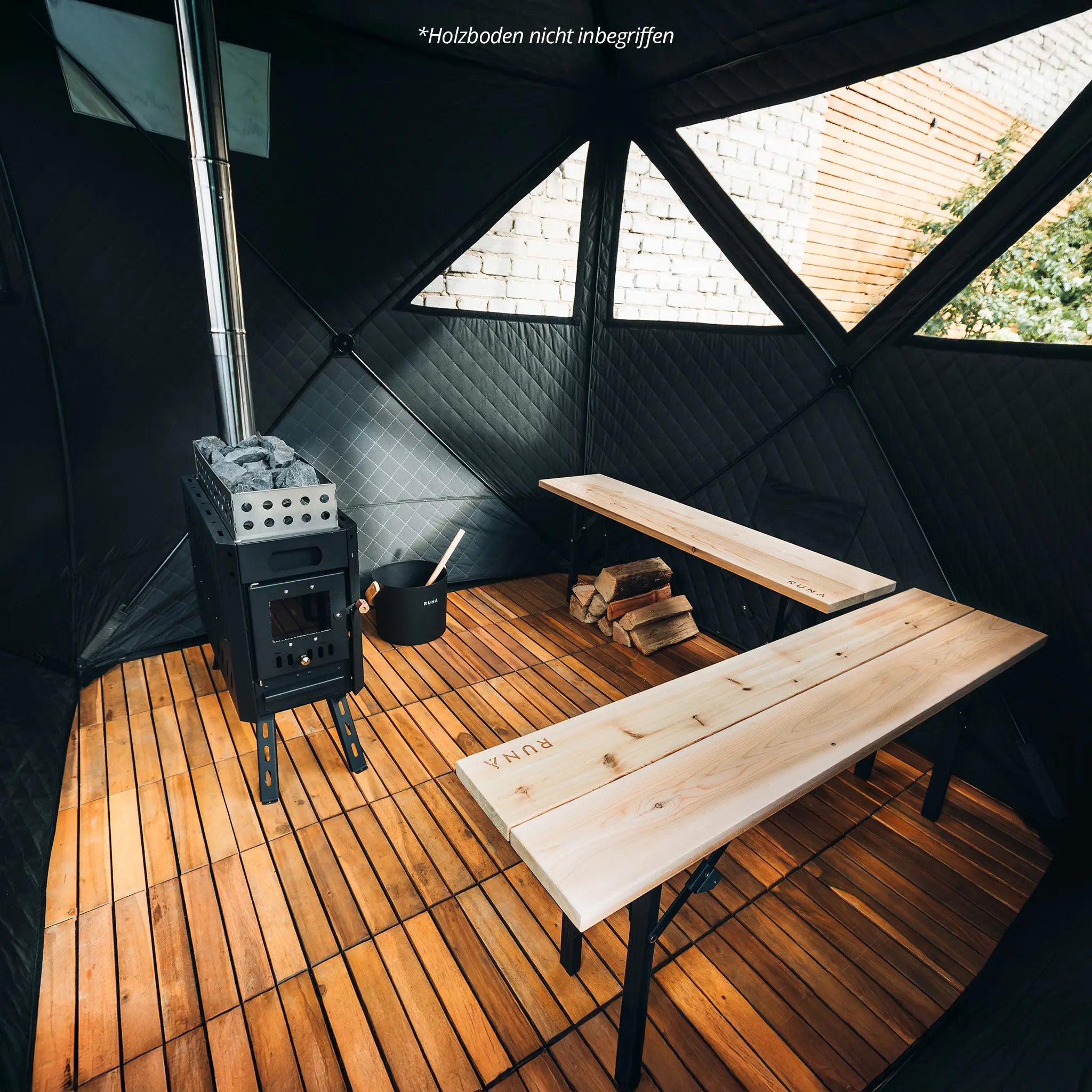 Zeltsauna Innen Komplett Set - Hinweis